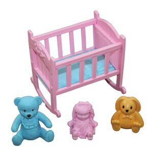 Barbie Kelly Playroom Cradle Bear Doll Bunny Toys Accessories Vintage Lot 2002